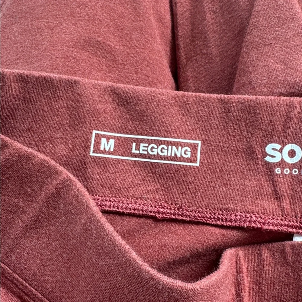 Sonoma dark red rust stretch high rise crop length leggings size medium